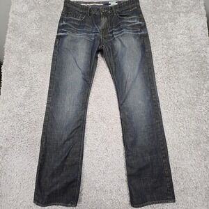 Projek‎ Raw Jeans Mens 34x33 Blue Straight Dark Wash Whiskers Biker Punk